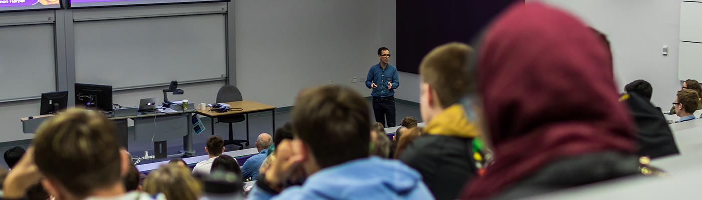 Students in a lecture in Renold Building